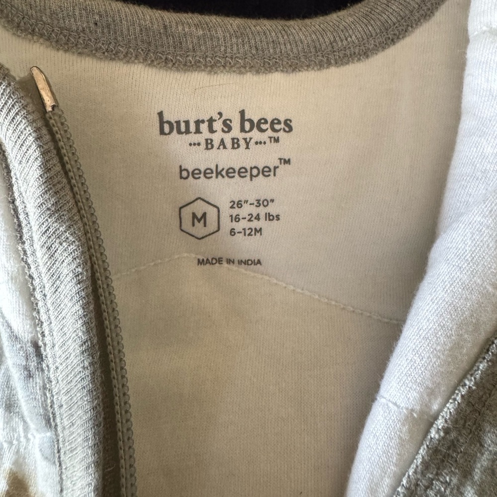 Burt's Bees Baby Beekeeper in Cream and Gray